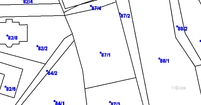 Parcela st. 87/1 v KÚ Vítkov u Tachova, Katastrální mapa