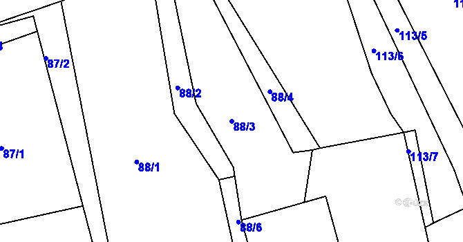 Parcela st. 88/3 v KÚ Vítkov u Tachova, Katastrální mapa