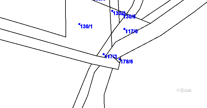 Parcela st. 117/3 v KÚ Vítkov u Tachova, Katastrální mapa
