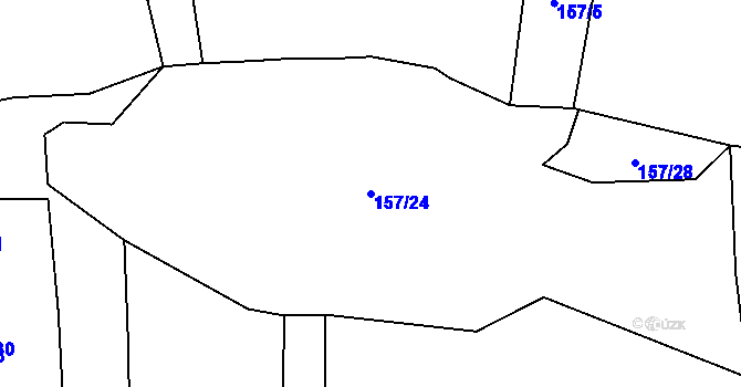 Parcela st. 157/24 v KÚ Vítkov u Tachova, Katastrální mapa