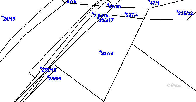 Parcela st. 237 v KÚ Vítkov u Tachova, Katastrální mapa