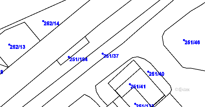 Parcela st. 251/37 v KÚ Vítkov u Tachova, Katastrální mapa