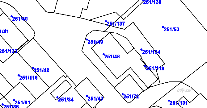 Parcela st. 251/48 v KÚ Vítkov u Tachova, Katastrální mapa