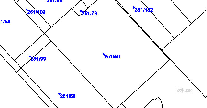 Parcela st. 251/56 v KÚ Vítkov u Tachova, Katastrální mapa