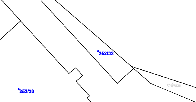 Parcela st. 252/32 v KÚ Vítkov u Tachova, Katastrální mapa