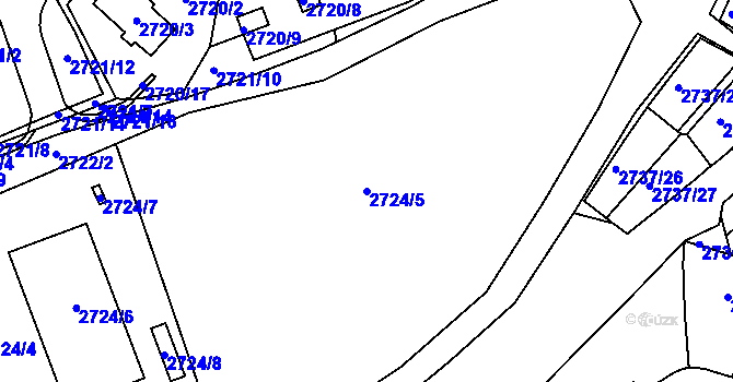 Parcela st. 2724/5 v KÚ Tachov, Katastrální mapa