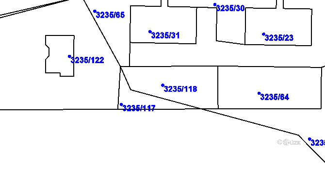 Parcela st. 3235/118 v KÚ Tachov, Katastrální mapa