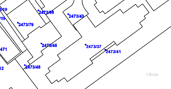 Parcela st. 2473/37 v KÚ Tachov, Katastrální mapa