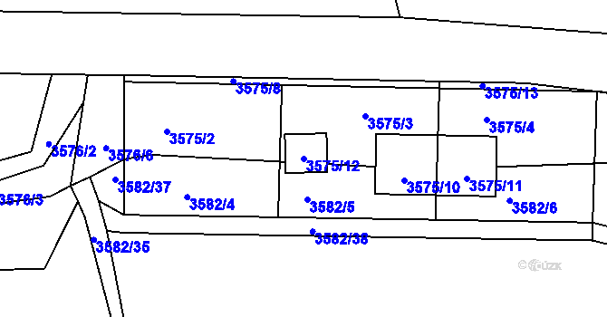 Parcela st. 3575/12 v KÚ Tachov, Katastrální mapa