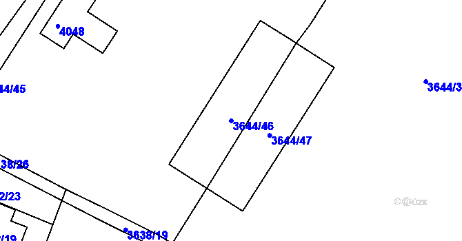 Parcela st. 3644/46 v KÚ Tachov, Katastrální mapa