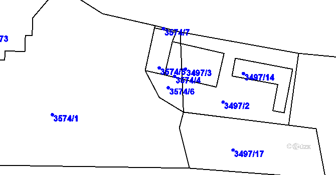 Parcela st. 3574/6 v KÚ Tachov, Katastrální mapa