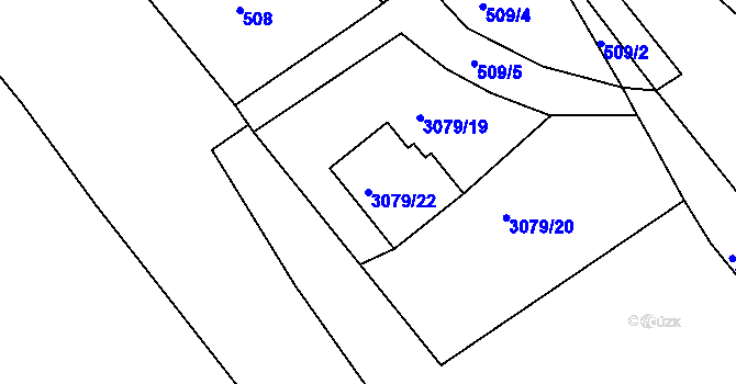 Parcela st. 3079/22 v KÚ Tachov, Katastrální mapa