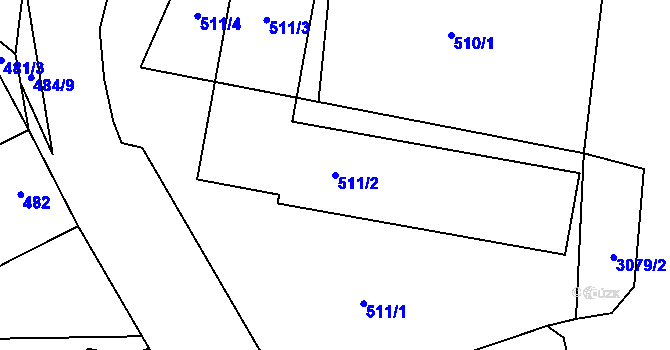 Parcela st. 511/2 v KÚ Tachov, Katastrální mapa