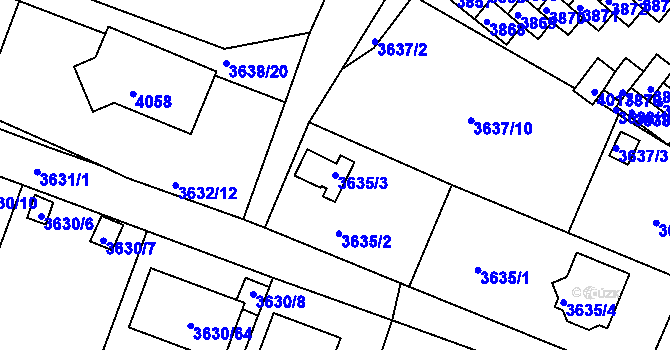 Parcela st. 3635/3 v KÚ Tachov, Katastrální mapa