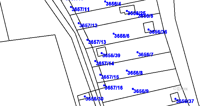 Parcela st. 3656/39 v KÚ Tachov, Katastrální mapa
