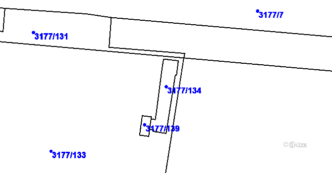 Parcela st. 3177/134 v KÚ Tachov, Katastrální mapa