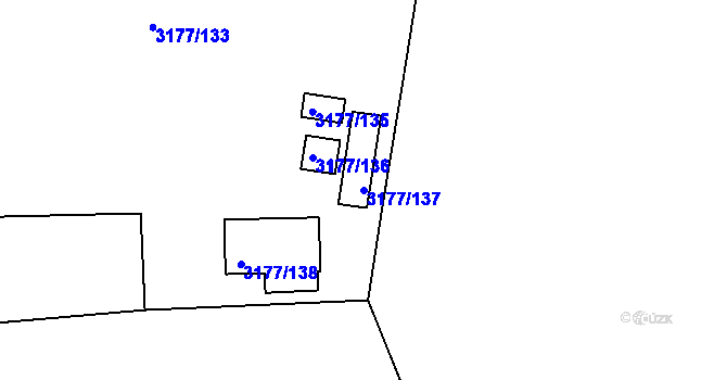 Parcela st. 3177/137 v KÚ Tachov, Katastrální mapa