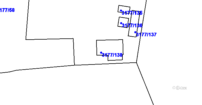 Parcela st. 3177/138 v KÚ Tachov, Katastrální mapa