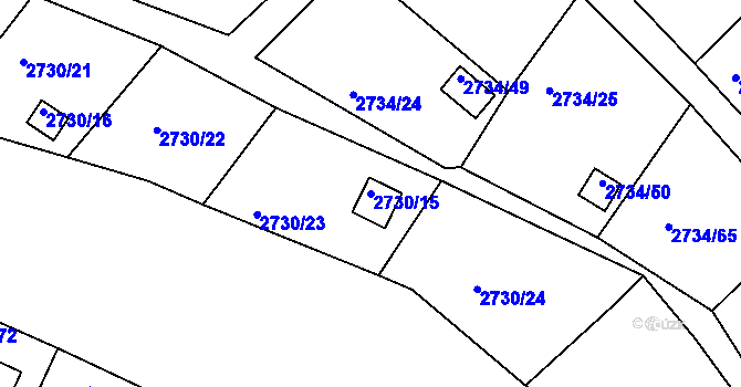 Parcela st. 2730/15 v KÚ Tachov, Katastrální mapa