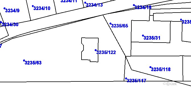 Parcela st. 3235/122 v KÚ Tachov, Katastrální mapa