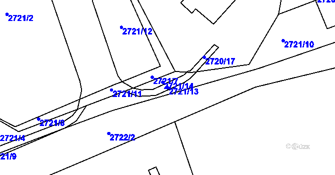 Parcela st. 2721/13 v KÚ Tachov, Katastrální mapa