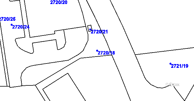 Parcela st. 2720/18 v KÚ Tachov, Katastrální mapa