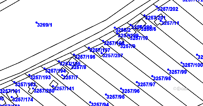 Parcela st. 3257/257 v KÚ Tachov, Katastrální mapa