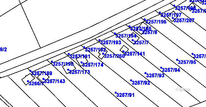 Parcela st. 3257/260 v KÚ Tachov, Katastrální mapa