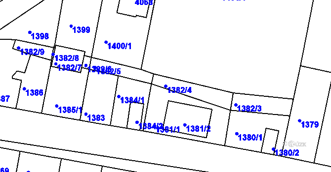 Parcela st. 1382/4 v KÚ Tachov, Katastrální mapa