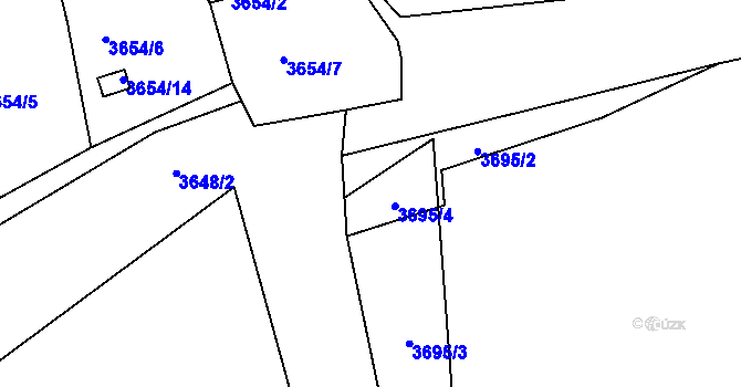 Parcela st. 3695/2 v KÚ Tachov, Katastrální mapa