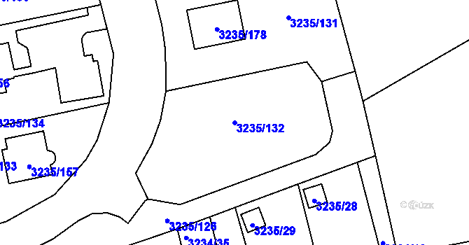 Parcela st. 3235/132 v KÚ Tachov, Katastrální mapa