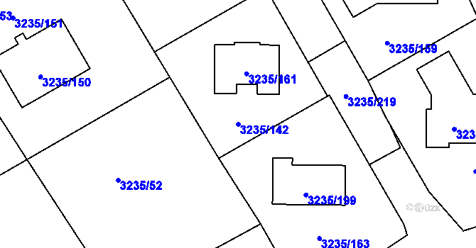Parcela st. 3235/142 v KÚ Tachov, Katastrální mapa