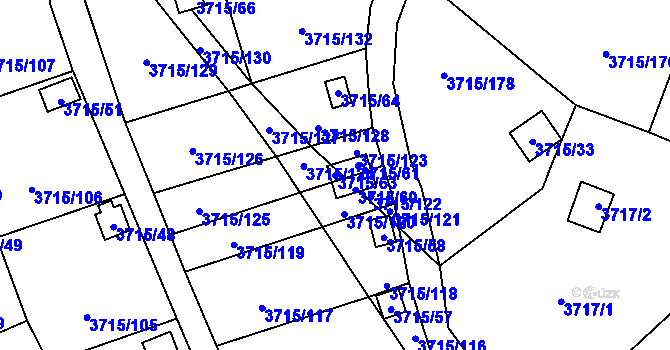 Parcela st. 3715/63 v KÚ Tachov, Katastrální mapa