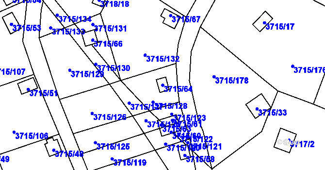 Parcela st. 3715/64 v KÚ Tachov, Katastrální mapa
