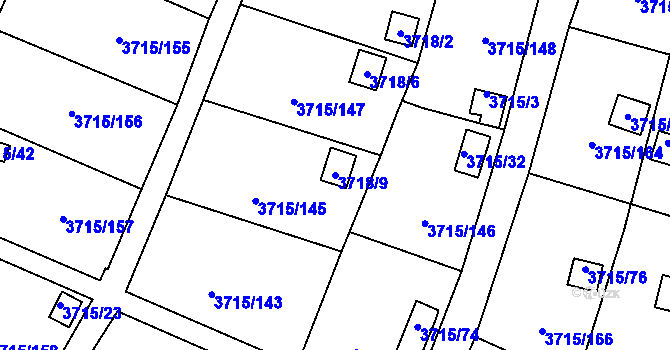 Parcela st. 3718/9 v KÚ Tachov, Katastrální mapa