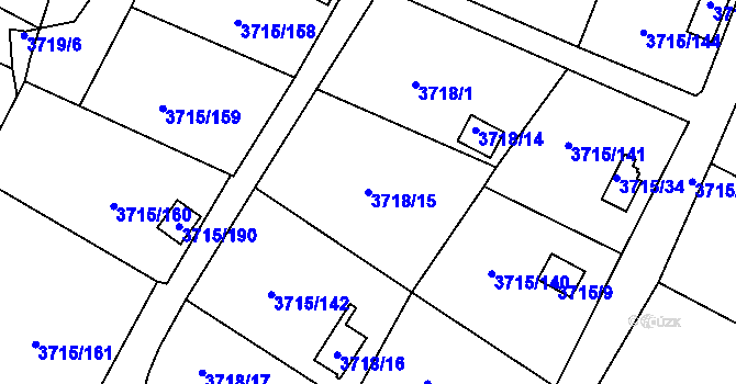 Parcela st. 3718/15 v KÚ Tachov, Katastrální mapa