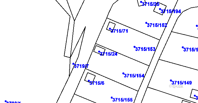 Parcela st. 3715/24 v KÚ Tachov, Katastrální mapa