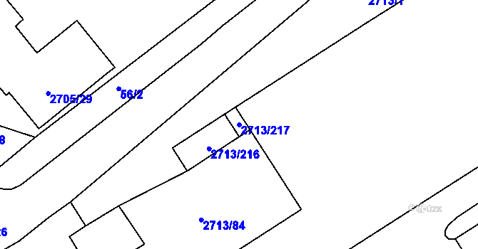 Parcela st. 2713/217 v KÚ Tachov, Katastrální mapa