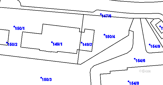 Parcela st. 149/2 v KÚ Tachov, Katastrální mapa
