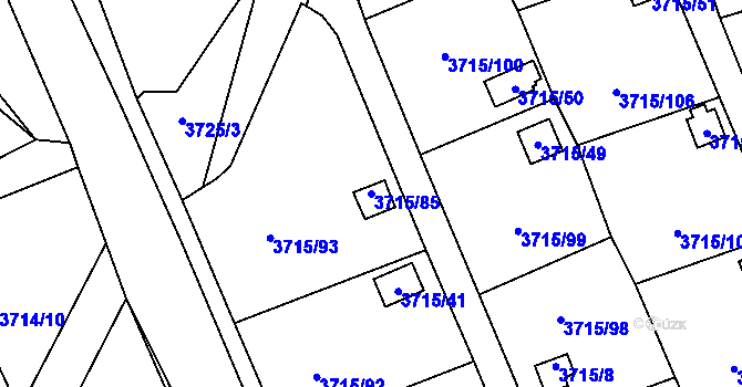 Parcela st. 3715/85 v KÚ Tachov, Katastrální mapa