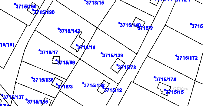 Parcela st. 3715/139 v KÚ Tachov, Katastrální mapa