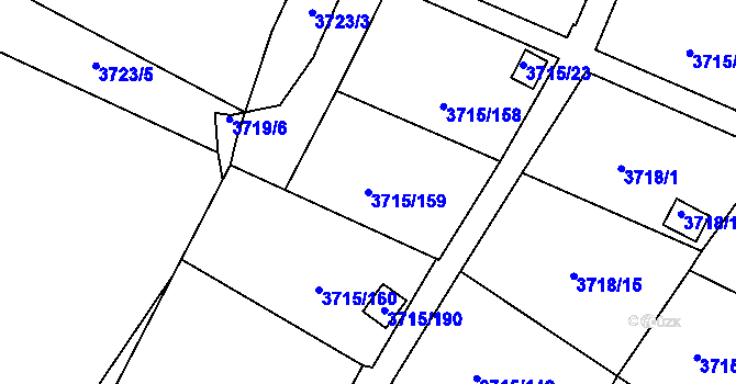 Parcela st. 3715/159 v KÚ Tachov, Katastrální mapa