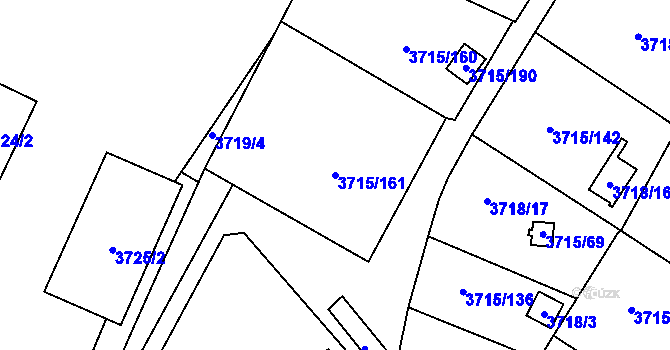 Parcela st. 3715/161 v KÚ Tachov, Katastrální mapa