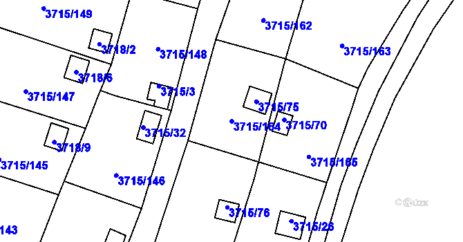 Parcela st. 3715/164 v KÚ Tachov, Katastrální mapa