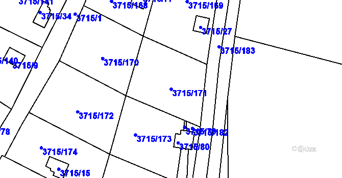 Parcela st. 3715/171 v KÚ Tachov, Katastrální mapa