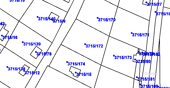 Parcela st. 3715/172 v KÚ Tachov, Katastrální mapa
