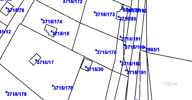 Parcela st. 3715/175 v KÚ Tachov, Katastrální mapa