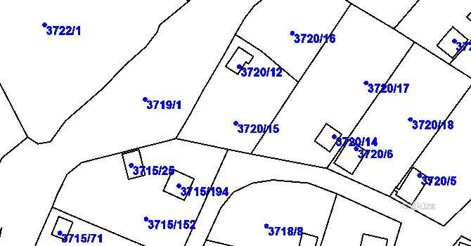 Parcela st. 3720/15 v KÚ Tachov, Katastrální mapa