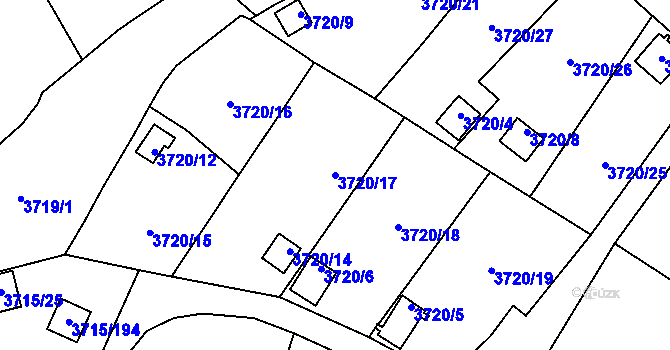 Parcela st. 3720/17 v KÚ Tachov, Katastrální mapa