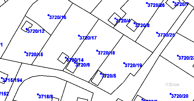 Parcela st. 3720/18 v KÚ Tachov, Katastrální mapa